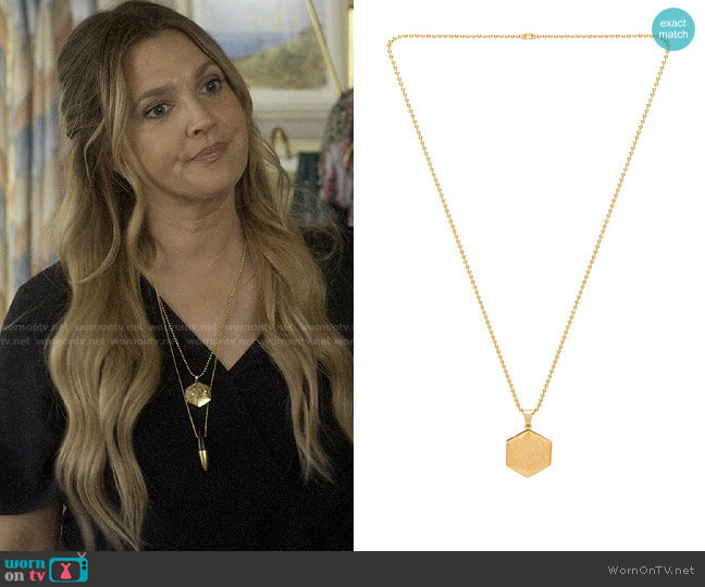 Vanessa Mooney The Valentina Locket Necklace worn by Sheila Hammond (Drew Barrymore) on Santa Clarita Diet