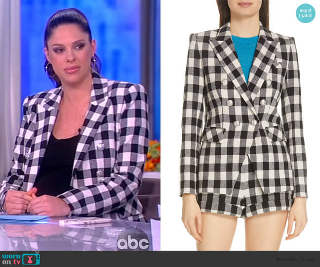 Veronica Beard Miller Gingham Dickey Jacket worn by Abby Huntsman on The View