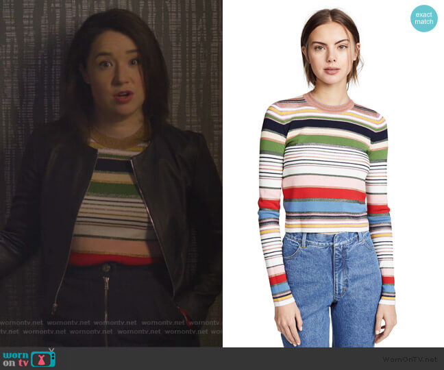 Veronica Beard Palmas Sweater worn by Marissa Gold (Sarah Steele) on The Good Fight