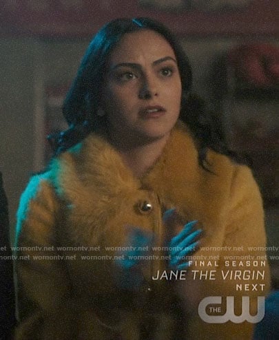 Veronica’s yellow fur collar coat on Riverdale