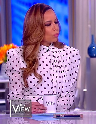 Sunny’s white polka dot dress on The View
