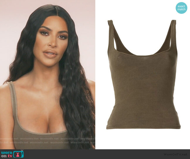 Yeezy Season 6 tank top worn by Kim Kardashian on Keeping Up with the Kardashians