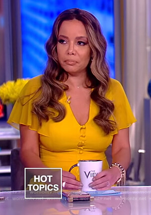 Sunny’s yellow button down dress on The View
