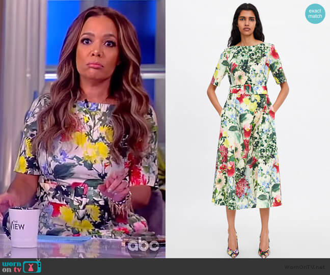 Zara Floral Print Dress worn by Sunny Hostin on The View