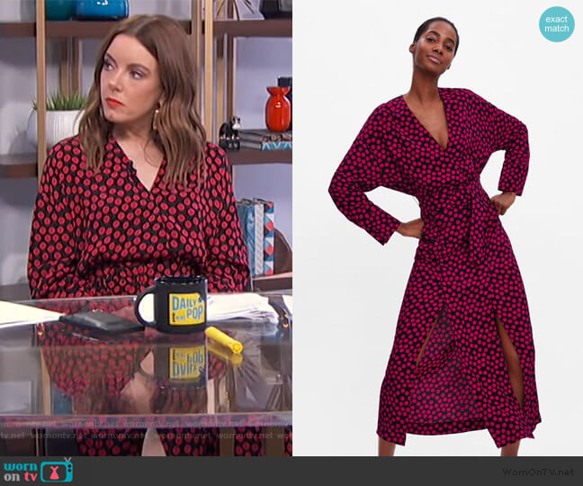 Zara Polka Dot Dress worn by Melanie Bromley on E! News