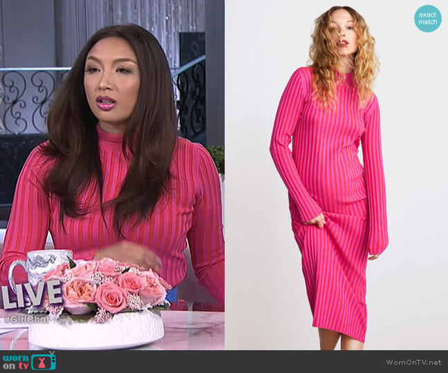 Zara Two Tone Knit Dress worn by Jeannie Mai on The Real
