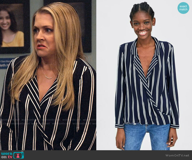 Zara Combined Wrap Top worn by Liz (Melissa Joan Hart) on No Good Nick