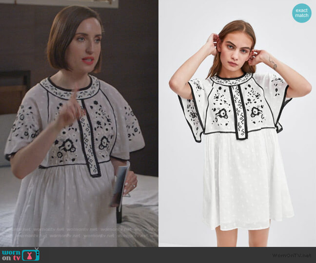 Zara Embroidered Dress worn by Jennifer Short (Zoe Lister-Jones) on Life in Pieces