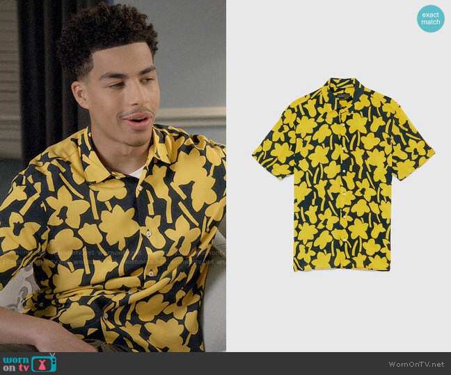 Zara Printed Shirt worn by Andre Johnson Jr (Marcus Scribner) on Black-ish