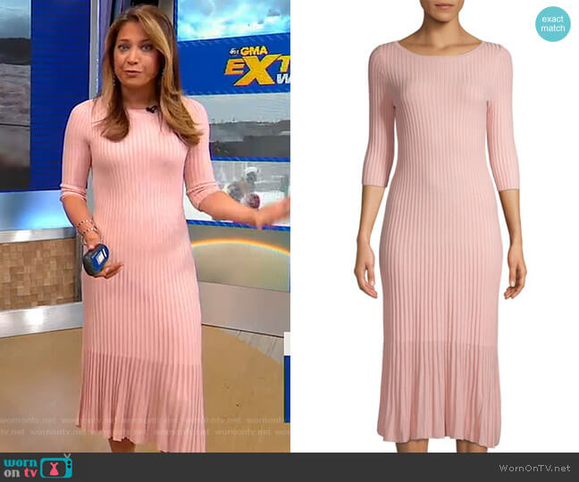 525 America Textured Sheath Dress worn by Ginger Zee on Good Morning America