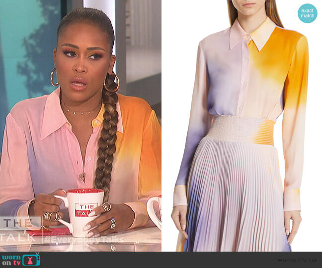 A.L.C. Jayne Dip Dye Silk Blouse worn by Eve on The Talk
