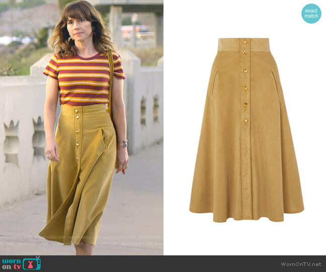 Anna Mason Liv Skirt worn by Judy Hale (Linda Cardellini) on Dead to Me