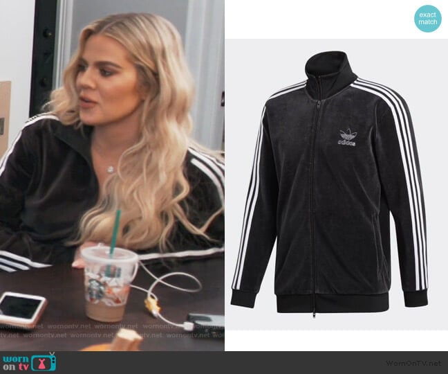 Adidas Velour Beckenbauer Track Jacket worn by Khloe Kardashian on Keeping Up with the Kardashians