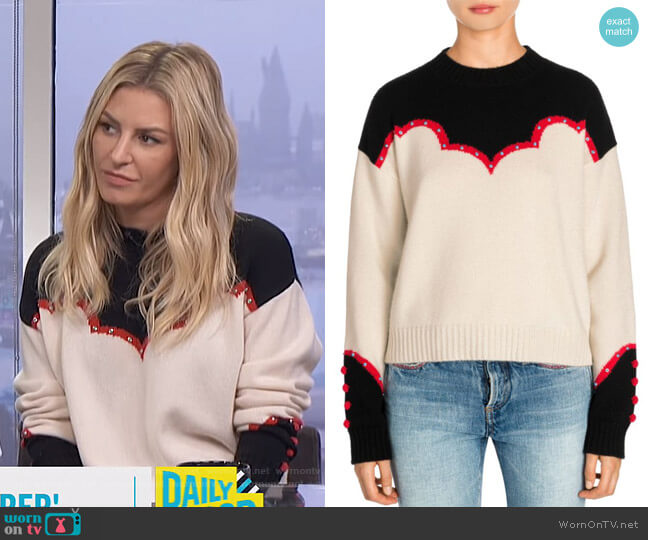 Alanui Western Laplonia Cashmere Sweater worn by Morgan Stewart on E! News