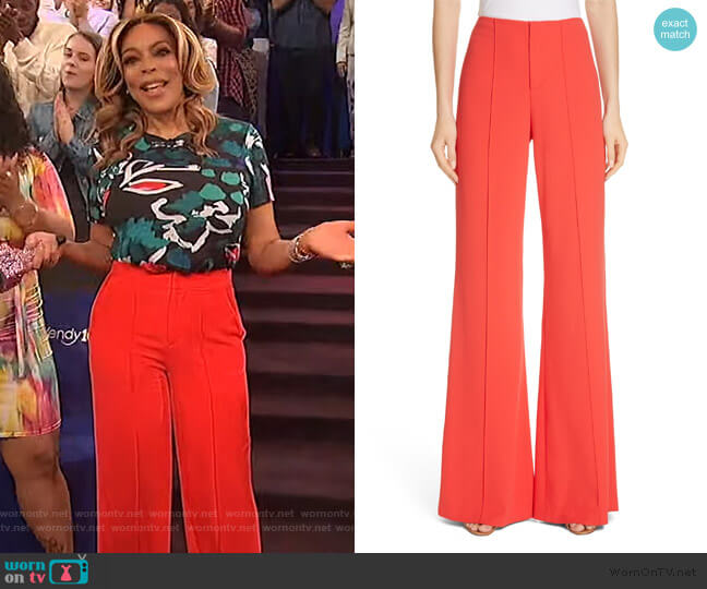 Alice + Olivia Dylan Wide Leg Pants worn by Wendy Williams on The Wendy Williams Show