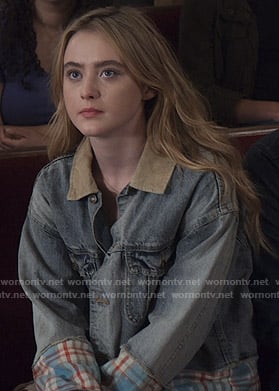 Allie’s mixed denim jacket on The Society