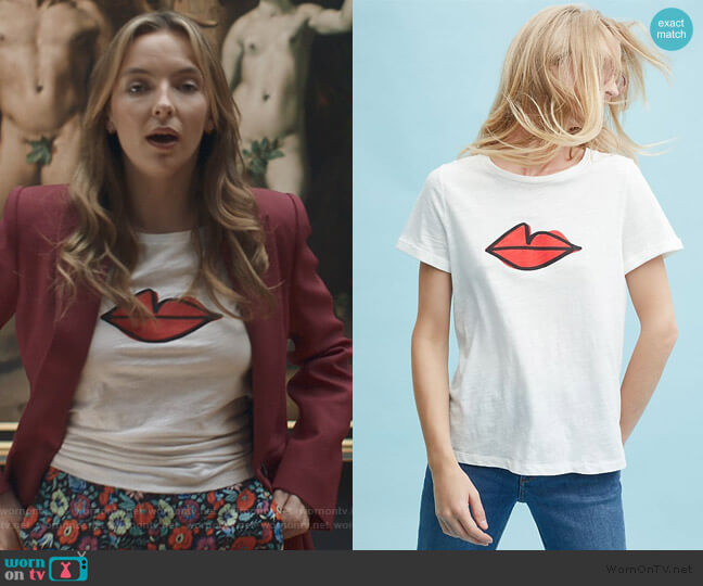Anthropologie Ann Howard Bullard Printed Tees worn by Villanelle (Jodie Comer) on Killing Eve