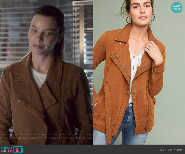Anthropologie Everyday Belted Moto Jacket worn by Chloe Decker (Lauren German) on Lucifer