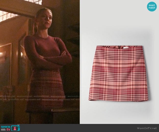 Wilfred Renee Skirt in Pink Tartan worn by Betty Cooper (Lili Reinhart) on Riverdale
