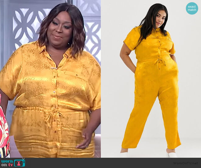ASOS Curve snake animal jacquard jumpsuit worn by Loni Love on The Real