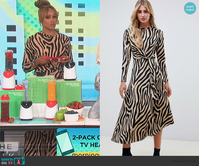 ASOS Tie Waist Maxi Dress in Animal Print worn by Eve on The Talk