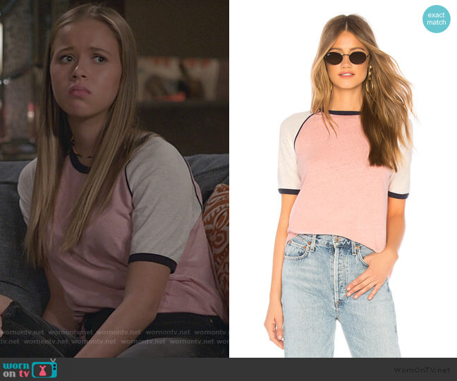 Auguste Charlie Ringer Tee worn by Samantha Hughes (Holly Barrett) on Life in Pieces