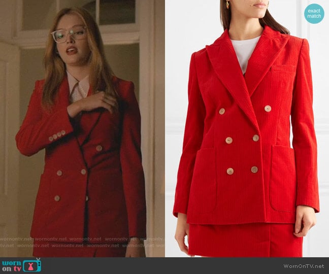 Bella Freud Bianca Blazer worn by Kirby Anders (Maddison Brown) on Dynasty