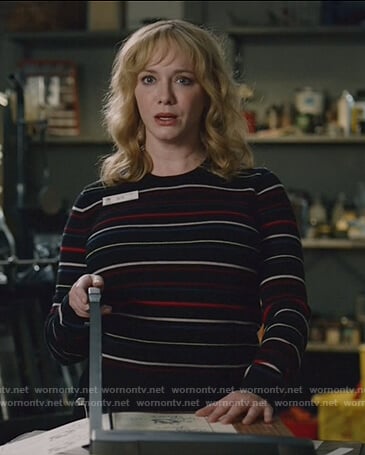 Beth’s black striped sweater on Good Girls