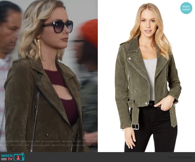 Blank NYC Suede Moto Jacket in Herb