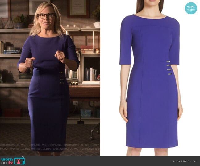 Boss Disoma Dress worn by Linda Martin (Rachael Harris) on Lucifer