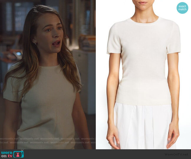 C by Bloomingdales Short Sleeve Cashmere Sweater worn by Sandra Bell (Britt Roberts) on For the People