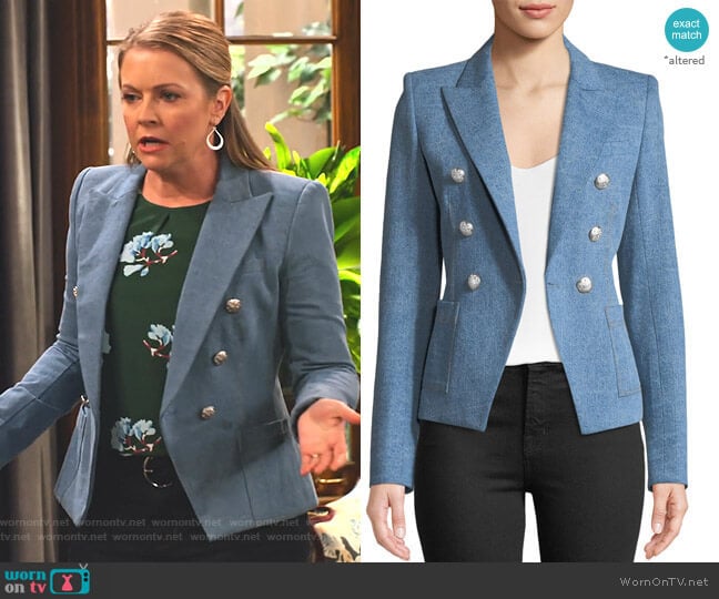 Veronica Beard Caden Double-Breasted Dickey Jacket worn by Liz (Melissa Joan Hart) on No Good Nick