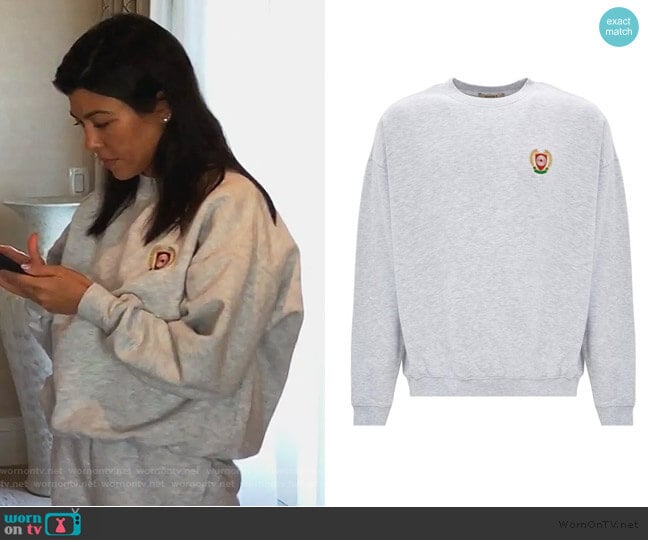 Yeezy Calabasas Crest Hoodie worn by Kourtney Kardashian on Keeping Up with the Kardashians