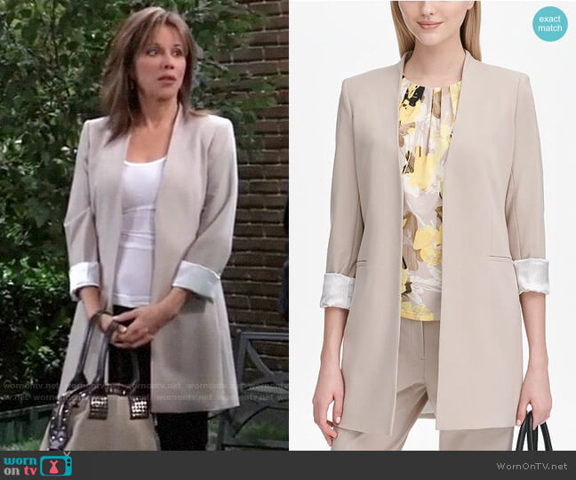 Calvin Klein Roll-Tab Topper Jacket worn by Alexis Davis (Nancy Lee Grahn) on General Hospital