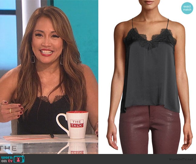 Cami NYC The Racer Silk Cami worn by Carrie Inaba on The Talk