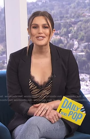 Carissa’s animal print lace trim camisole on E! News Daily Pop