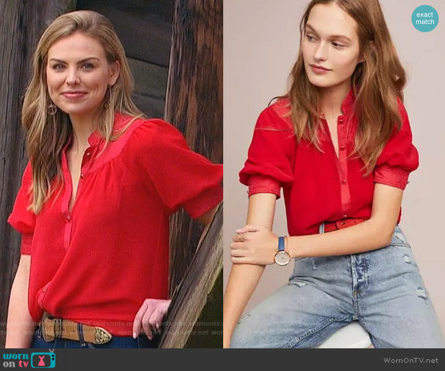Moulinette Soeurs Colline Blouse worn by Hannah Brown on The Bachelorette