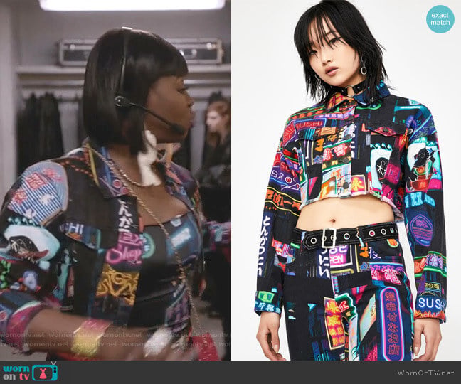 Current Mood Midnight City Denim Jacket worn by Porsha Taylor (Ta'Rhonda Jones) on Empire