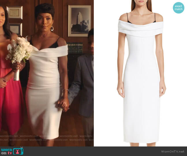 Cushnie Layered Off the Shoulder Dress worn by Athena Grant (Angela Bassett) on 9-1-1