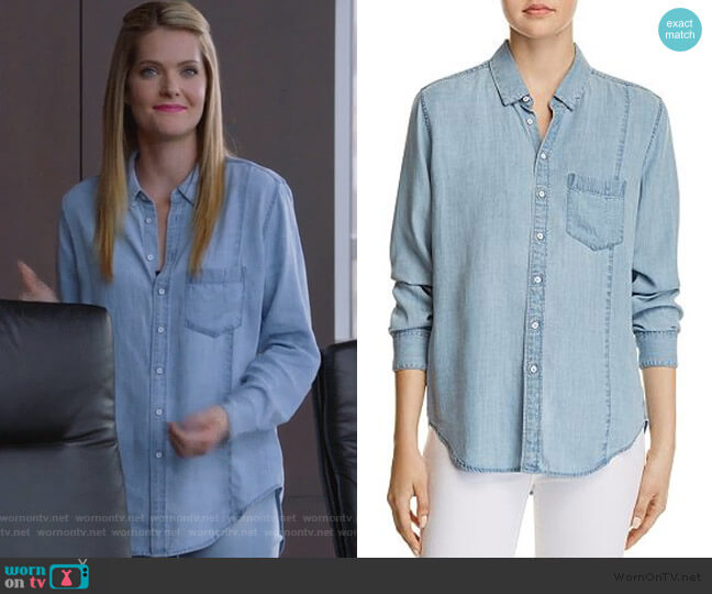 DL1961 Nassau & Manhattan Chambray Shirt worn by Sutton (Meghann Fahy) on The Bold Type
