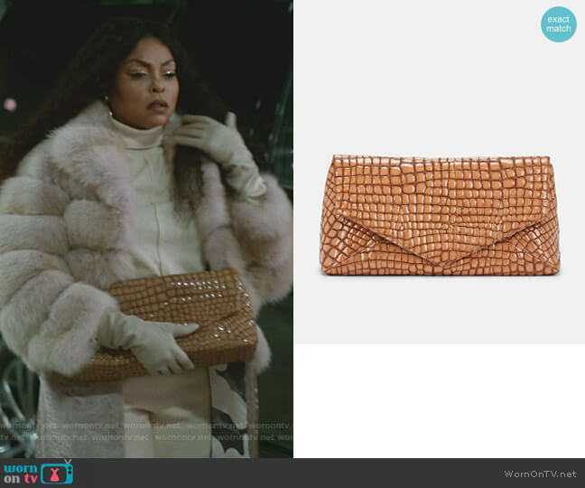 Dries Van Noten Crocodile-Stamped Large Patent Leather Clutch worn by Cookie Lyon (Taraji P. Henson) on Empire