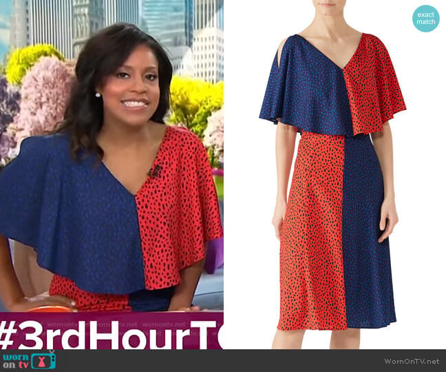 Derek Lam Collective Bicolored Handkerchief Dress worn by Sheinelle Jones on Today