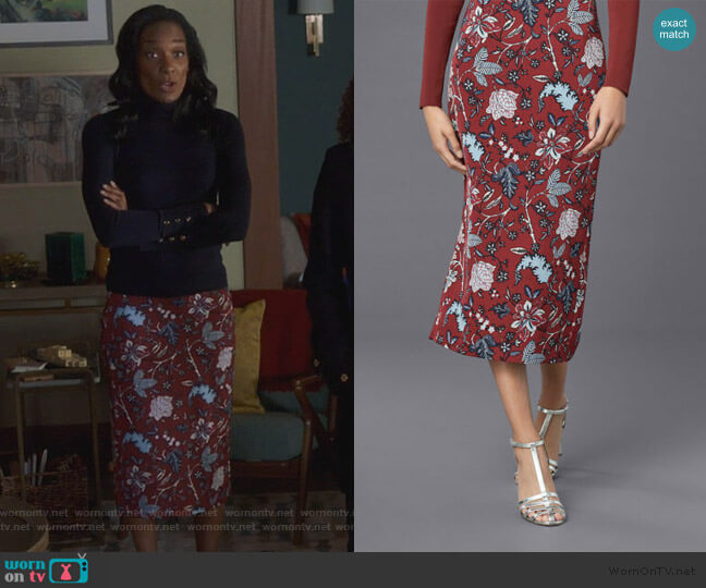 Diane von Furstenberg Floral Pencil Skirt