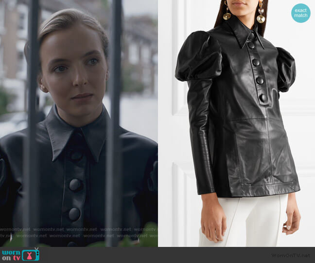 Ellery Breuer leather shirt worn by Villanelle (Jodie Comer) on Killing Eve