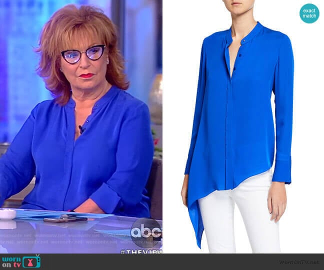 Elie Tahari Asifa Asymmetric Silk Blouse worn by Joy Behar on The View
