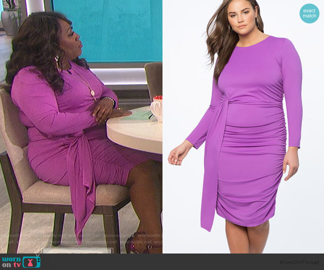 Eloquii Ruched Dress with Skirt Overlay worn by Sheryl Underwood on The Talk