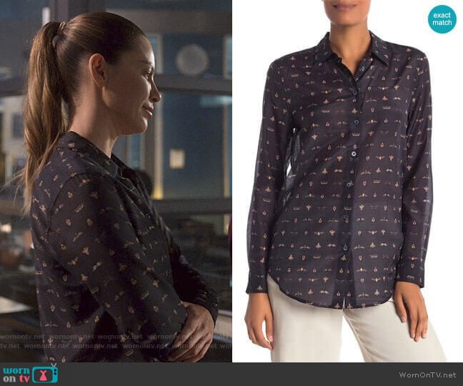 Equipment Essential Button Up Blouse worn by Chloe Decker (Lauren German) on Lucifer