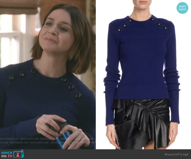 Etoile Isabel Marant Koyle Sweater worn by Amelia Shepherd (Caterina Scorsone) on Greys Anatomy