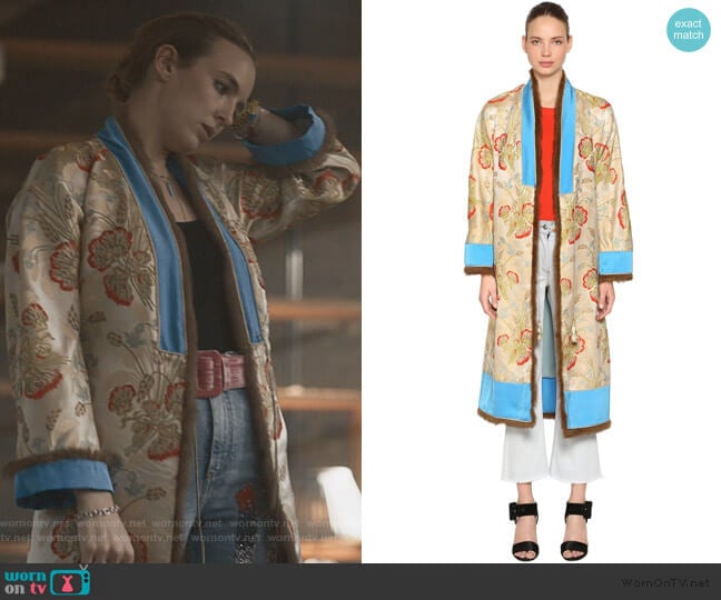 Etro Jacquard Kimono Coat worn by Villanelle (Jodie Comer) on Killing Eve