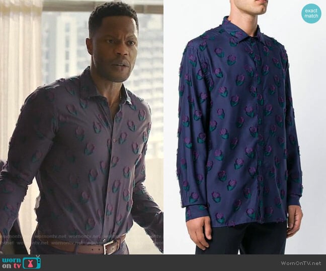 Etro Floral Pattern Shirt worn by Jeff Colby (Sam Adegoke) on Dynasty
